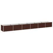 Verhoogd tuinbed 600x80x55 cm bruin staal
