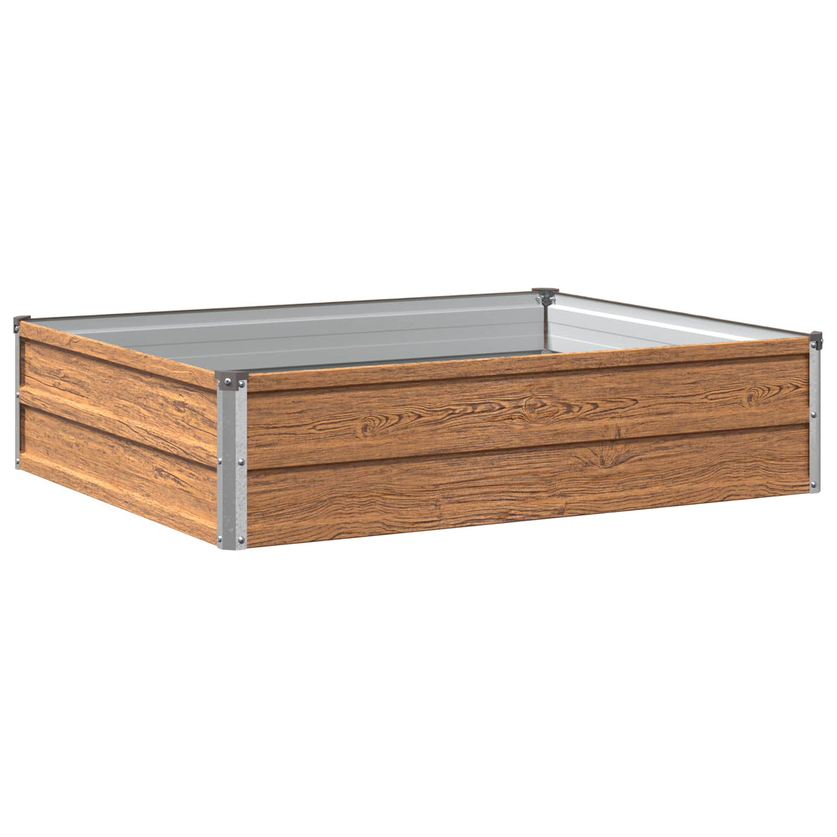 Verhoogd Tuinbed Houtbruin 100 x 80 x 24 cm koudgewalst staal