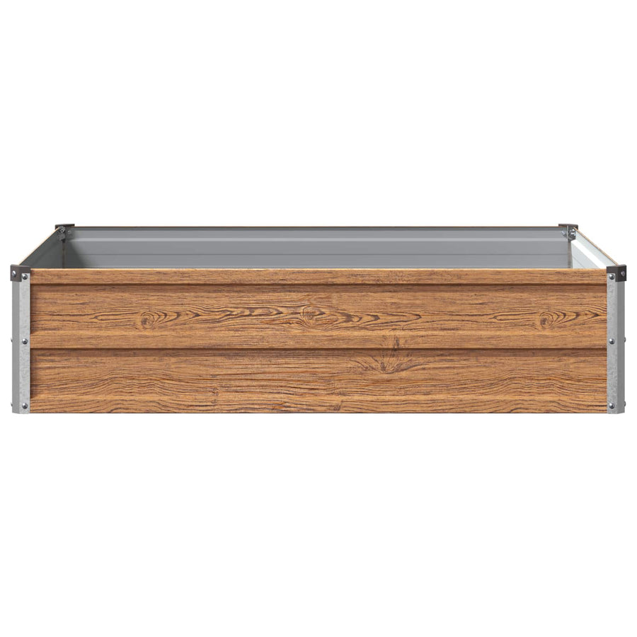 Verhoogd Tuinbed Houtbruin 100 x 80 x 24 cm koudgewalst staal