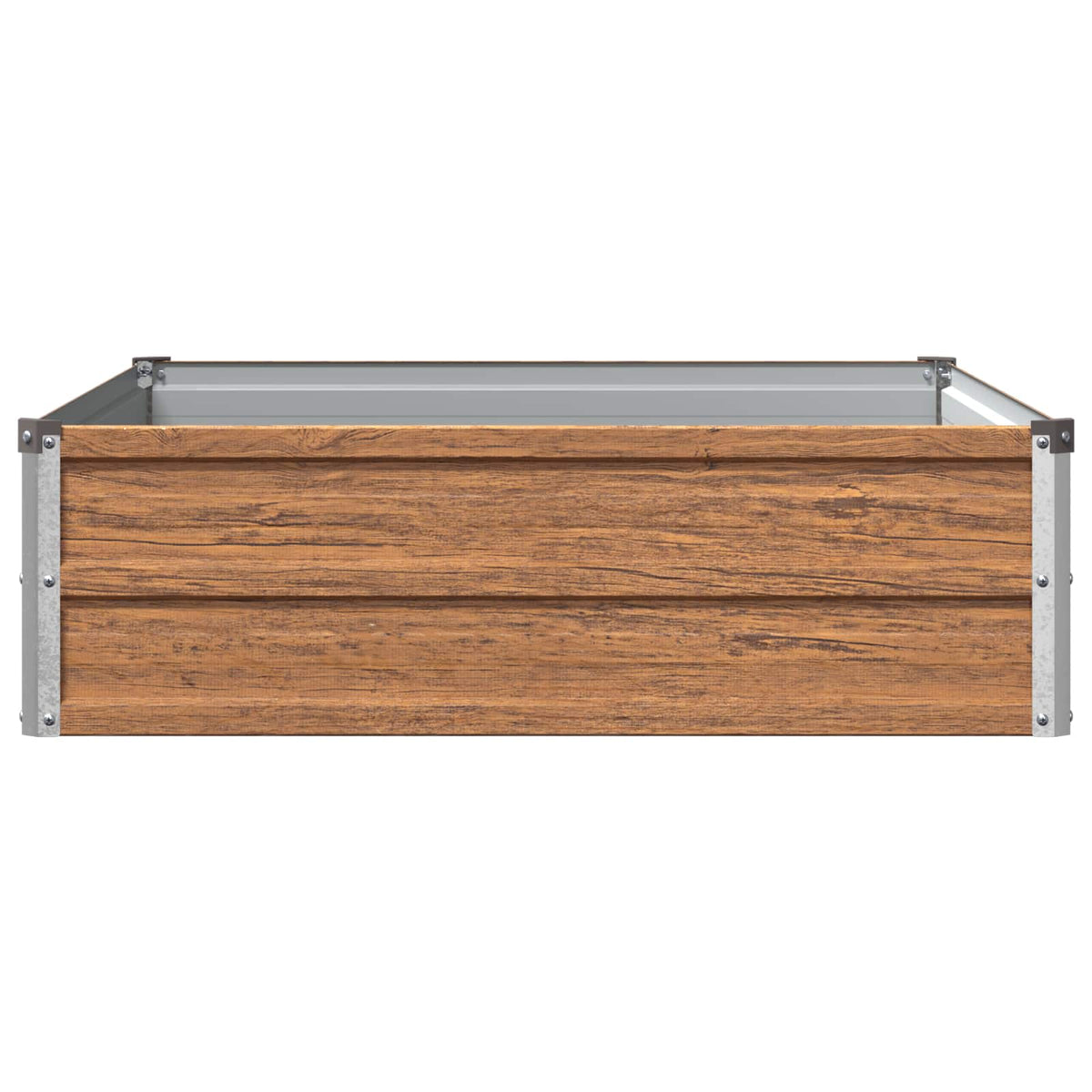 Verhoogd Tuinbed Houtbruin 100 x 80 x 24 cm koudgewalst staal