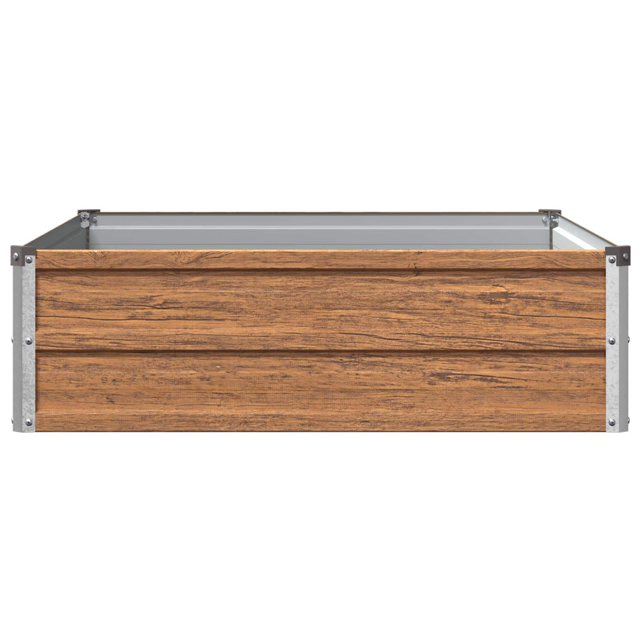 Verhoogd Tuinbed Houtbruin 100 x 80 x 24 cm koudgewalst staal