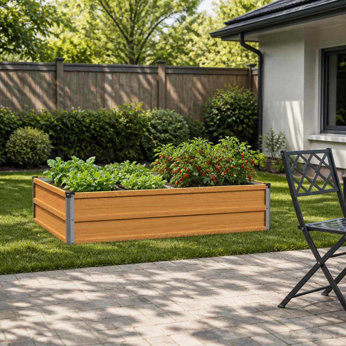 Verhoogd Tuinbed Naturel 100 x 80 x 24 cm koudgewalst staal