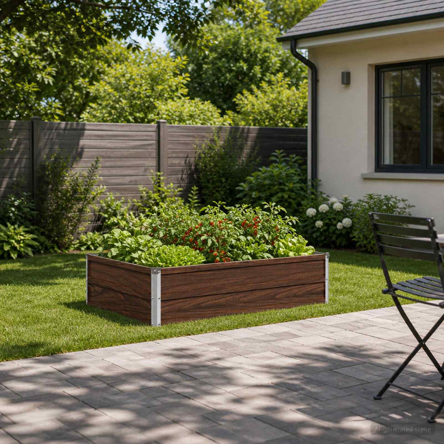 Verhoogd Tuinbed Zwart 100 x 80 x 24 cm koudgewalst staal