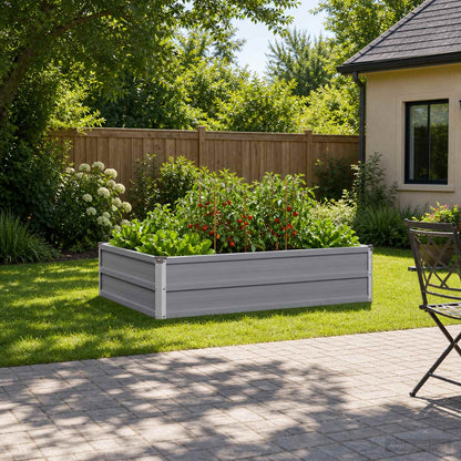 Verhoogd Tuinbed Grijs 100 x 80 x 24 cm koudgewalst staal