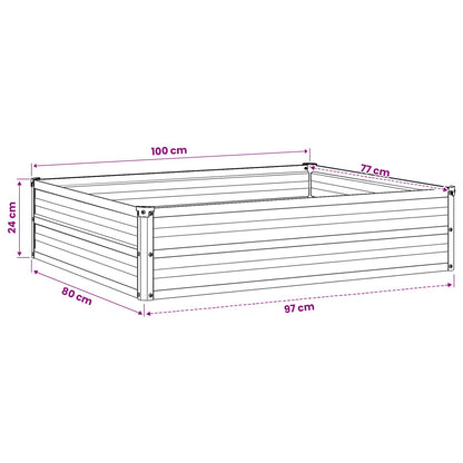 Verhoogd Tuinbed Grijs 100 x 80 x 24 cm koudgewalst staal