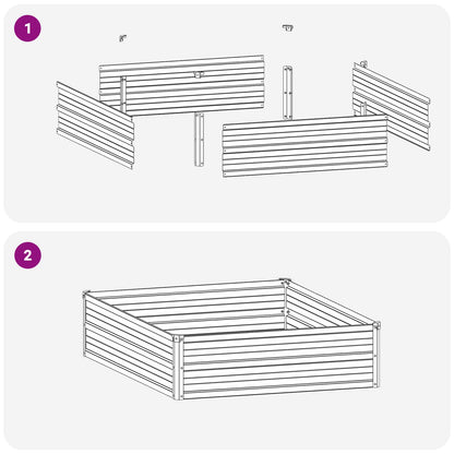 Verhoogd Tuinbed Antracietkleurig 100 x 80 x 24 cm