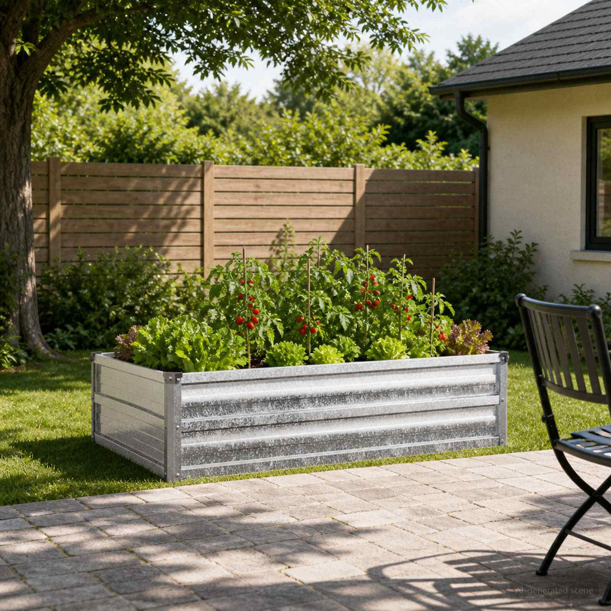 Verhoogd Tuinbed Zilverkleurig 100 x 80 x 24 cm gegalvaniseerd