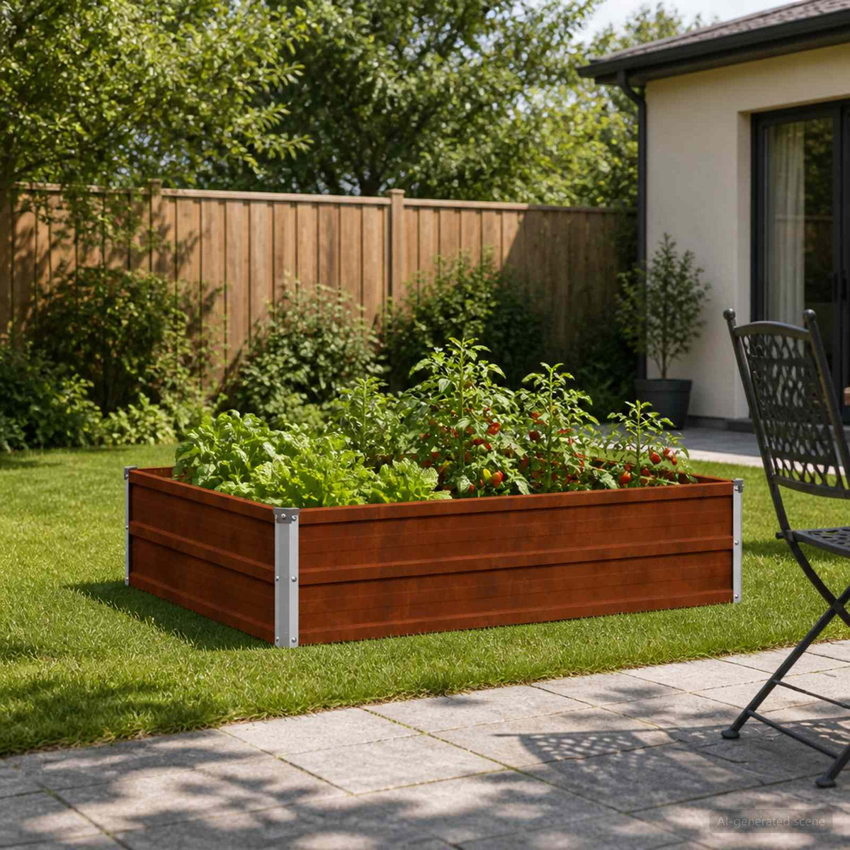 Verhoogd Tuinbed Roestig 100 x 80 x 24 cm corton