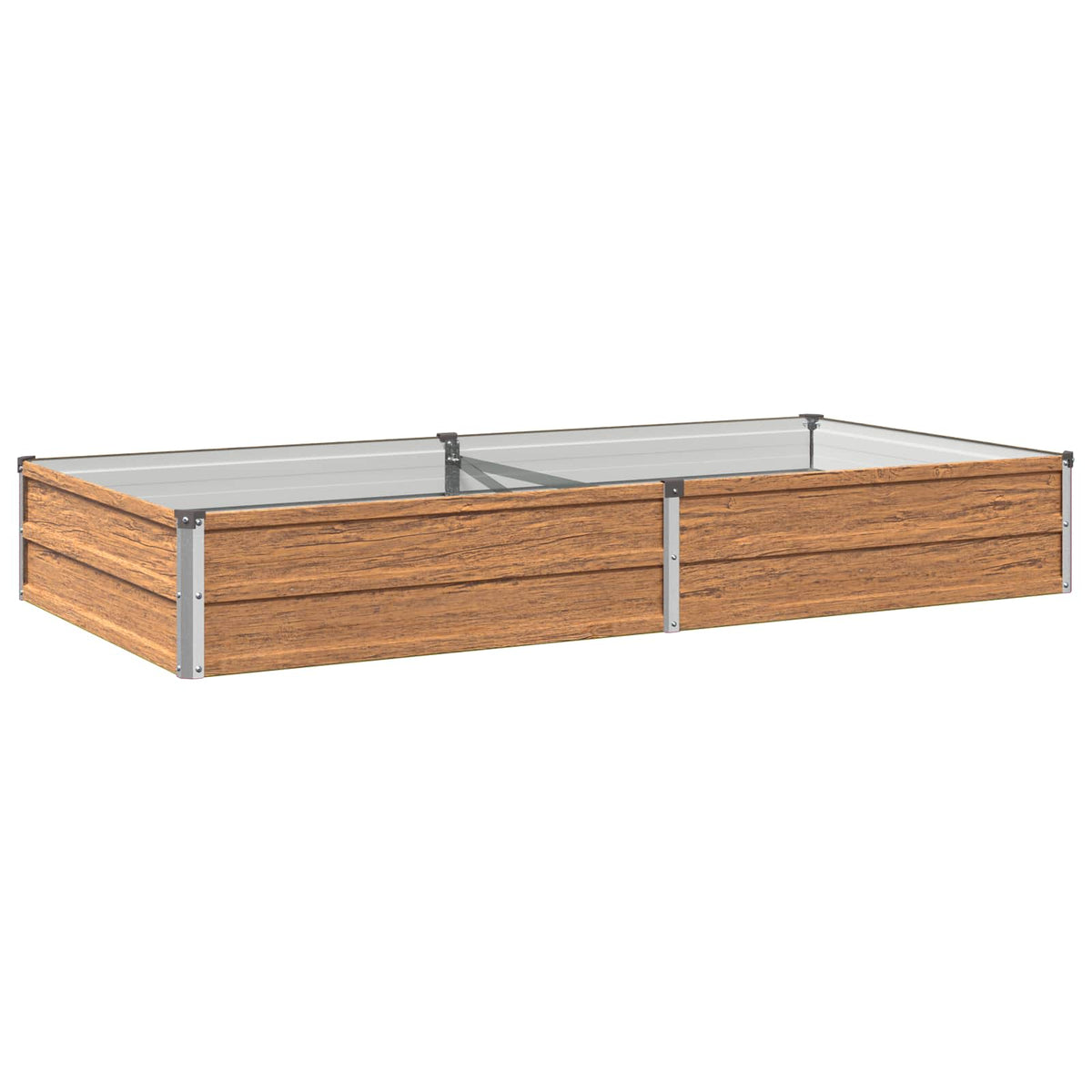 Verhoogd Tuinbed Houtbruin 160 x 80 x 24 cm koudgewalst staal