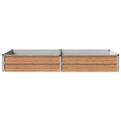 Verhoogd Tuinbed Houtbruin 160 x 80 x 24 cm koudgewalst staal