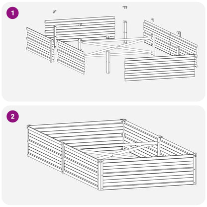 Verhoogd Tuinbed Grijs 160 x 80 x 24 cm koudgewalst staal