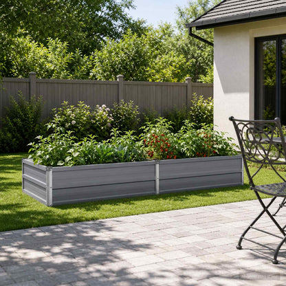 Verhoogd Tuinbed Grijs 160 x 80 x 24 cm koudgewalst staal