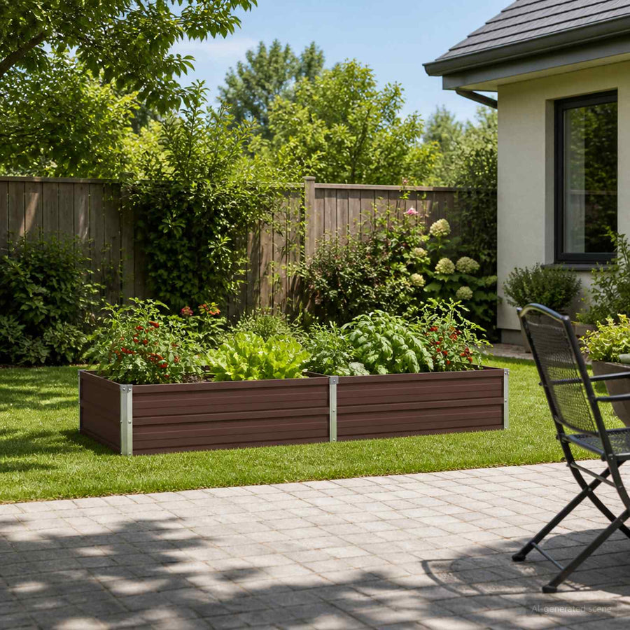 Verhoogd Tuinbed Bruin 160 x 80 x 24 cm koudgewalst staal
