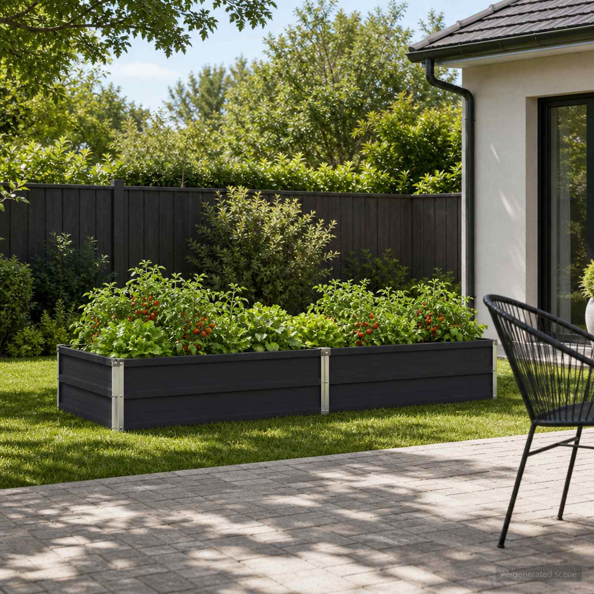 Verhoogd Tuinbed Antracietkleurig 160 x 80 x 24 cm