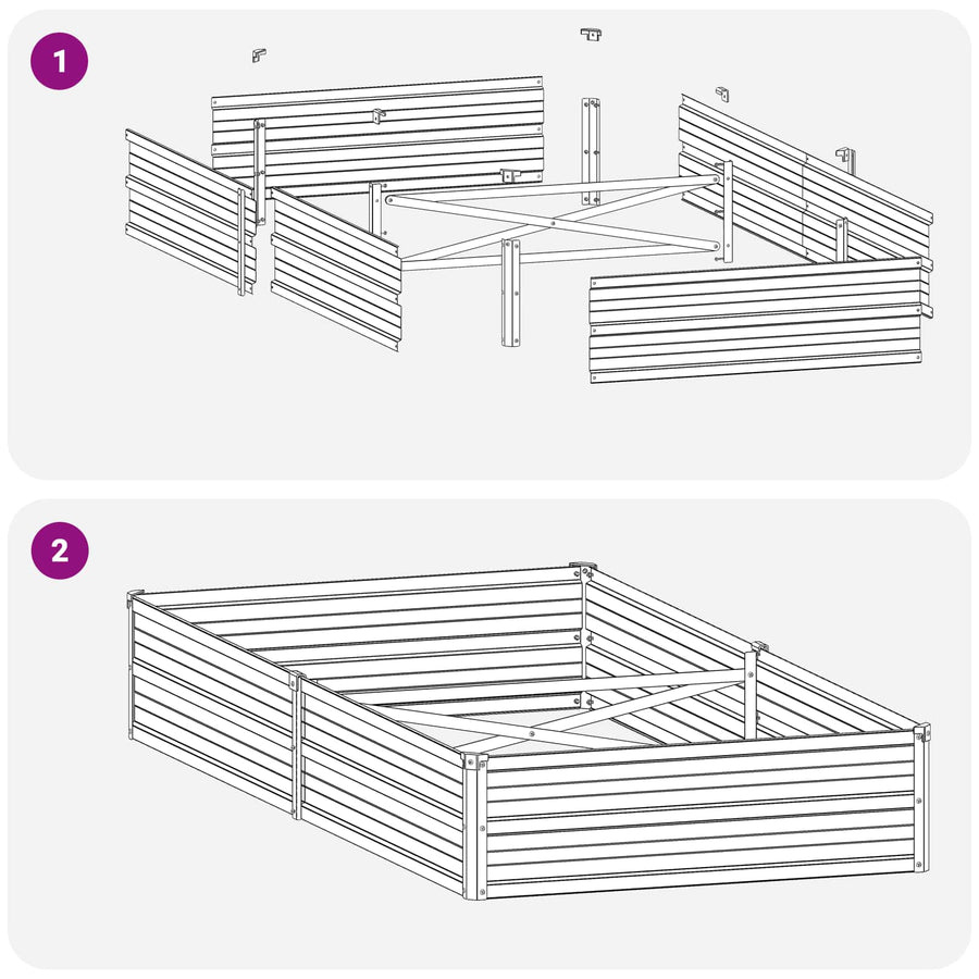Verhoogd Tuinbed Roestig 160 x 80 x 24 cm corton