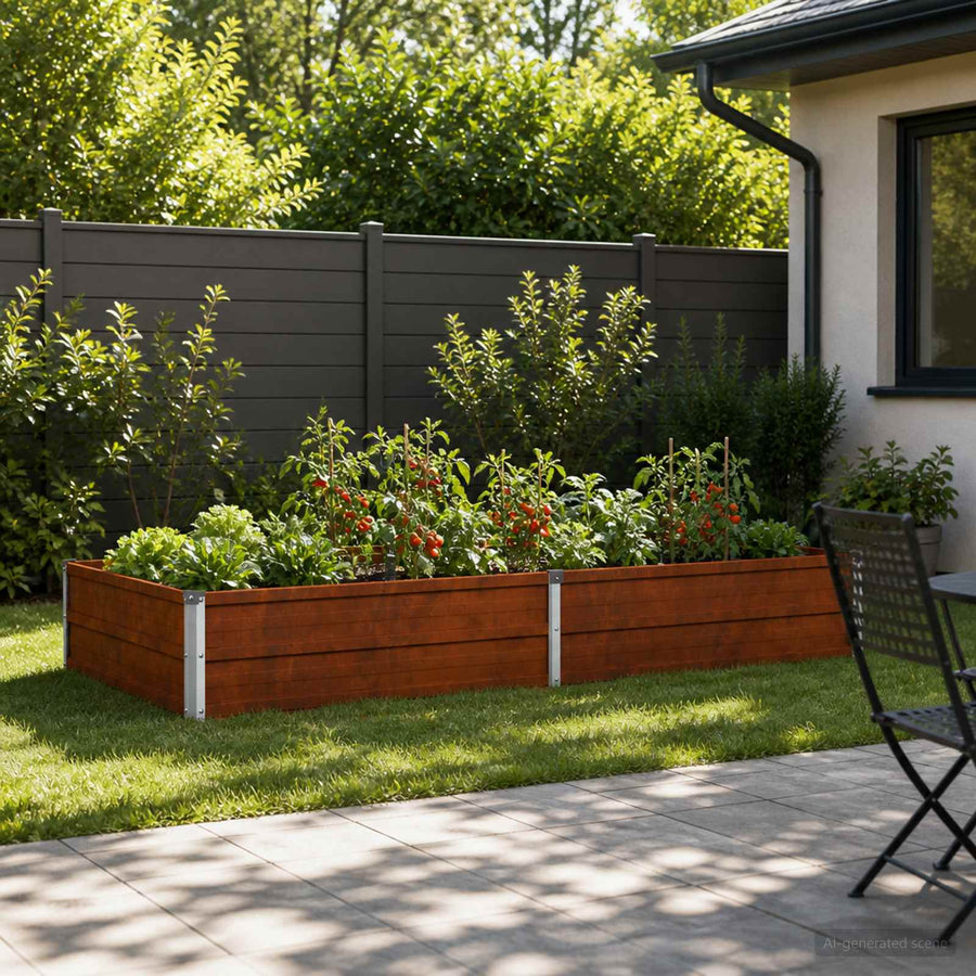 Verhoogd Tuinbed Roestig 160 x 80 x 24 cm corton