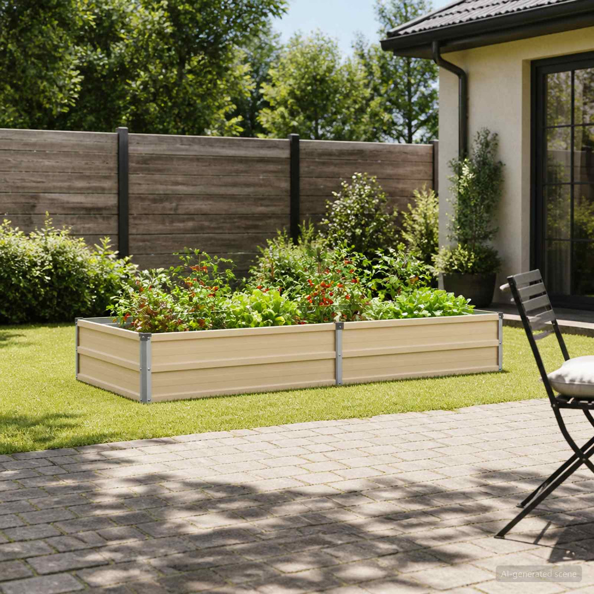 Verhoogd Tuinbed Ivoor 160 x 80 x 24 cm koudgewalst staal
