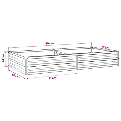 Verhoogd Tuinbed Ivoor 160 x 80 x 24 cm koudgewalst staal