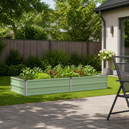 Verhoogd Tuinbed Pastelgroen 160 x 80 x 24 cm koudgewalst staal