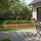 Tuinbed 240x80x24 cm houtbruin staal