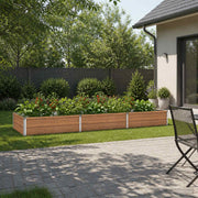 Tuinbed 240x80x24 cm houtbruin staal