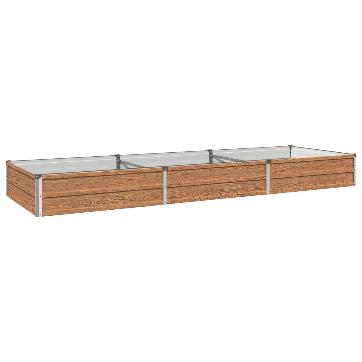 Verhoogd Tuinbed Houtbruin 240 x 80 x 24 cm koudgewalst staal
