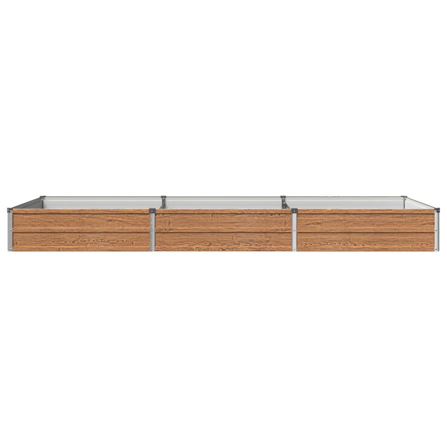 Verhoogd Tuinbed Houtbruin 240 x 80 x 24 cm koudgewalst staal