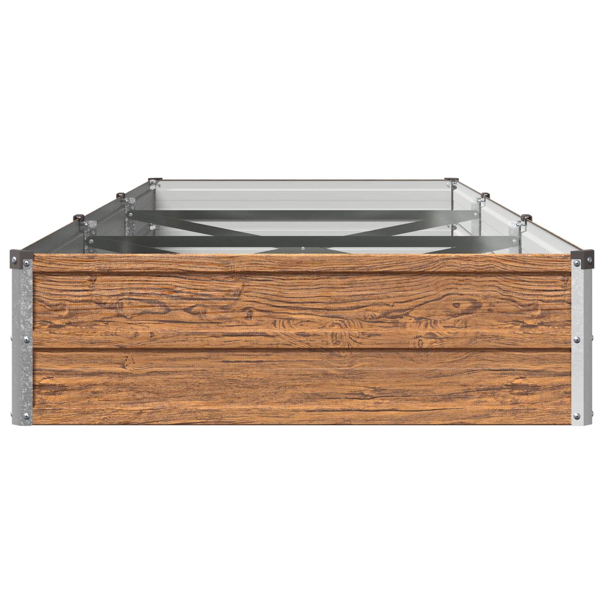 Verhoogd Tuinbed Houtbruin 240 x 80 x 24 cm koudgewalst staal