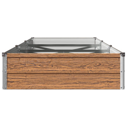 Verhoogd Tuinbed Houtbruin 240 x 80 x 24 cm koudgewalst staal