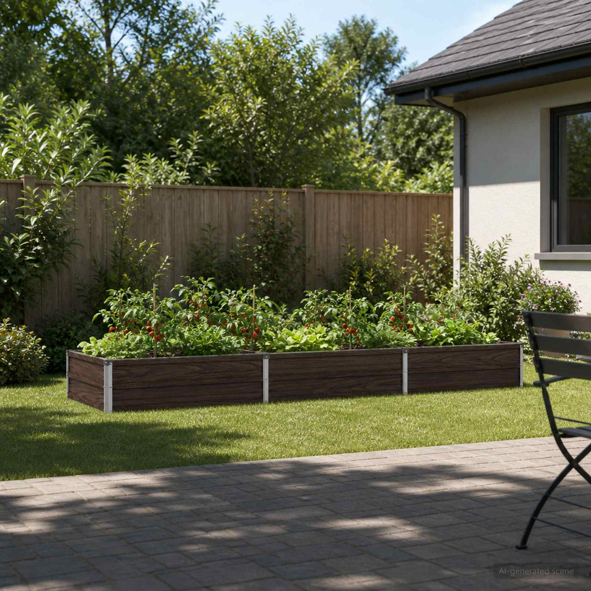 Verhoogd Tuinbed Zwart 240 x 80 x 24 cm koudgewalst staal