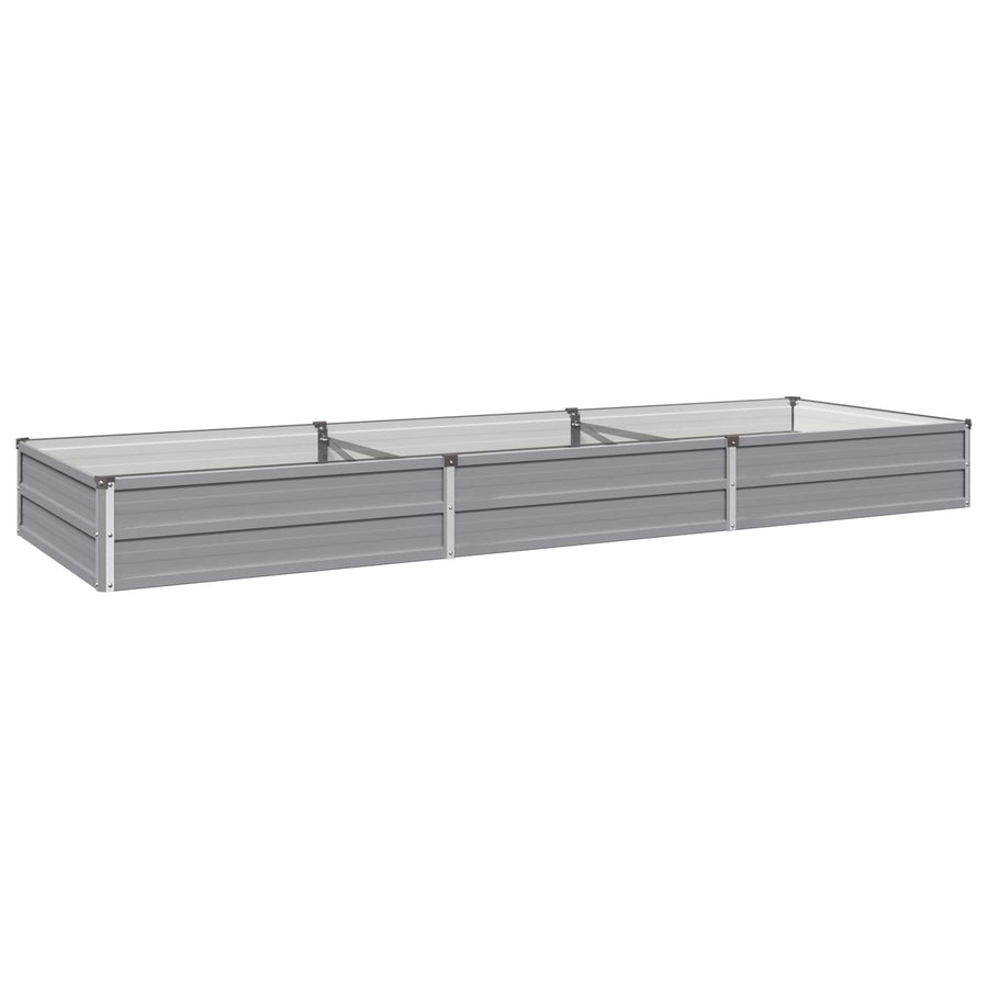 Verhoogd Tuinbed Grijs 240 x 80 x 24 cm koudgewalst staal