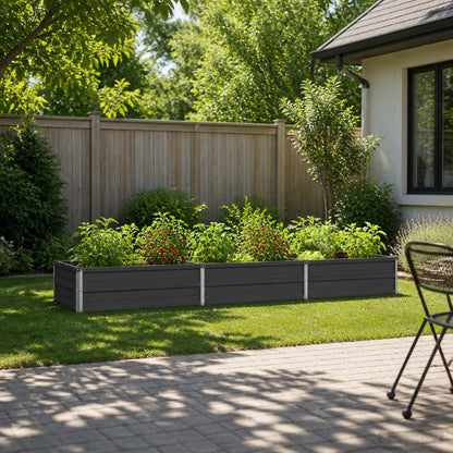 Verhoogd Tuinbed Antracietkleurig 240 x 80 x 24 cm