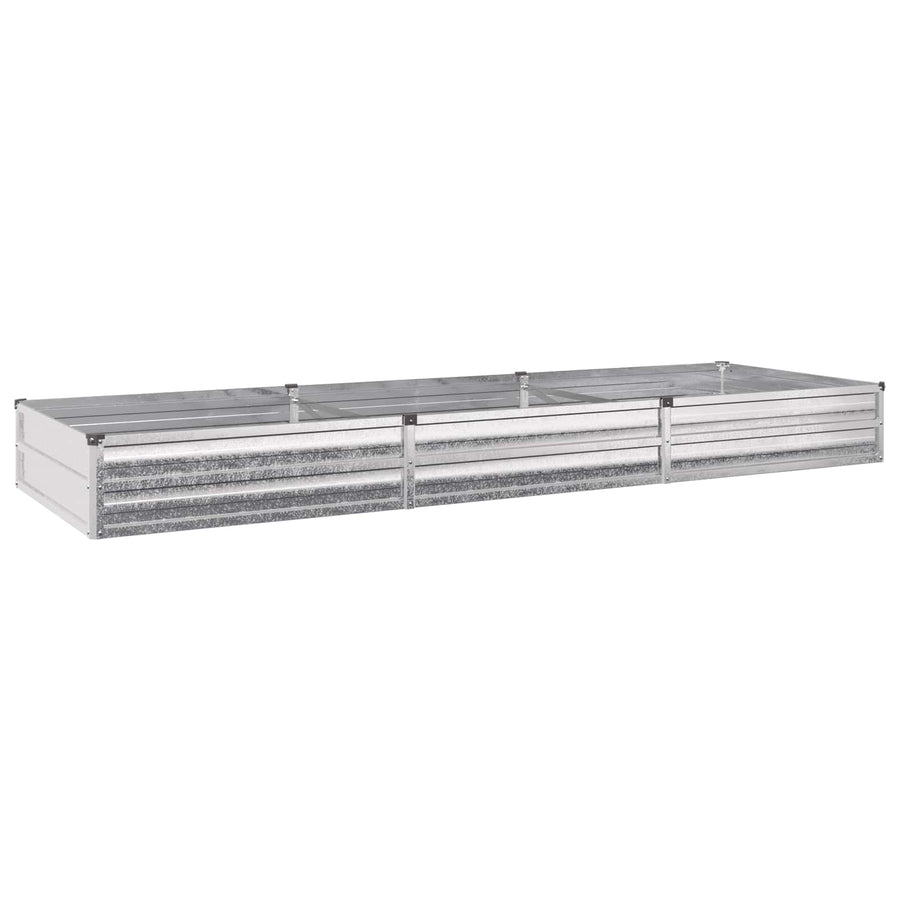 Verhoogd Tuinbed Zilverkleurig 240 x 80 x 24 cm gegalvaniseerd