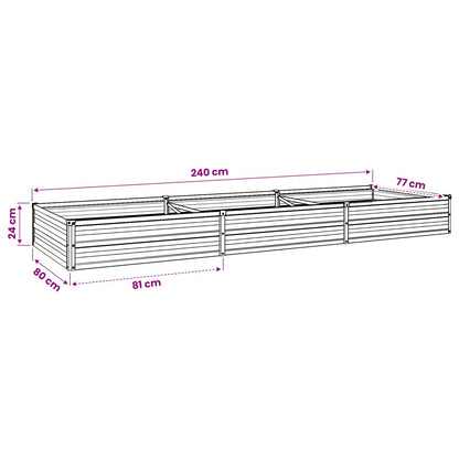 Verhoogd Tuinbed Ivoor 240 x 80 x 24 cm koudgewalst staal