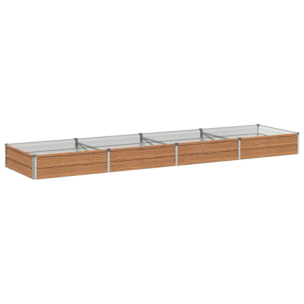 Verhoogd Tuinbed Houtbruin 320 x 80 x 24 cm koudgewalst staal