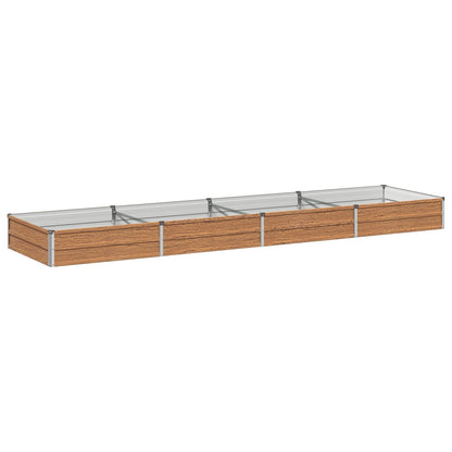 Verhoogd Tuinbed Houtbruin 320 x 80 x 24 cm koudgewalst staal