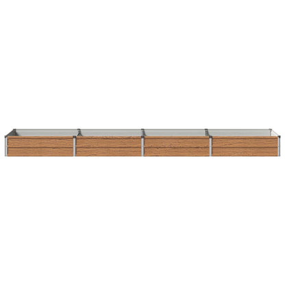 Verhoogd Tuinbed Houtbruin 320 x 80 x 24 cm koudgewalst staal