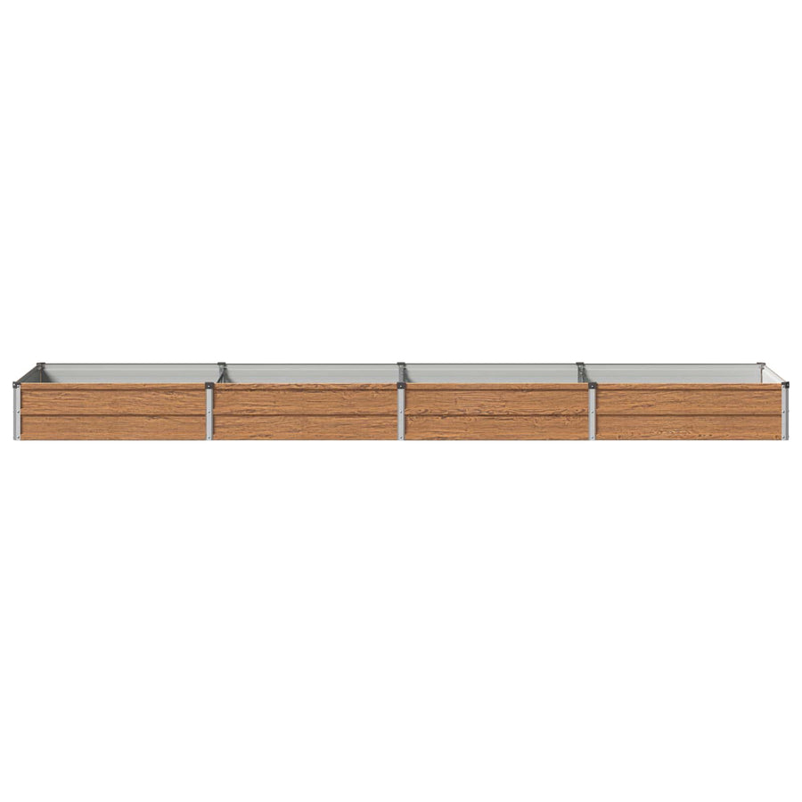 Verhoogd Tuinbed Houtbruin 320 x 80 x 24 cm koudgewalst staal