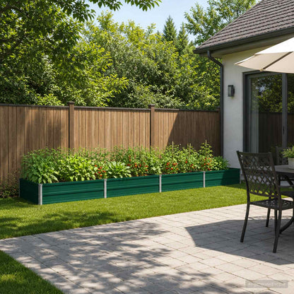 Verhoogd Tuinbed Groen 320 x 80 x 24 cm koudgewalst stalen