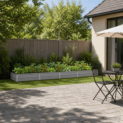 Verhoogd Tuinbed Grijs 320 x 80 x 24 cm koudgewalst staal