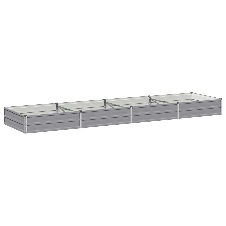 Verhoogd Tuinbed Grijs 320 x 80 x 24 cm koudgewalst staal
