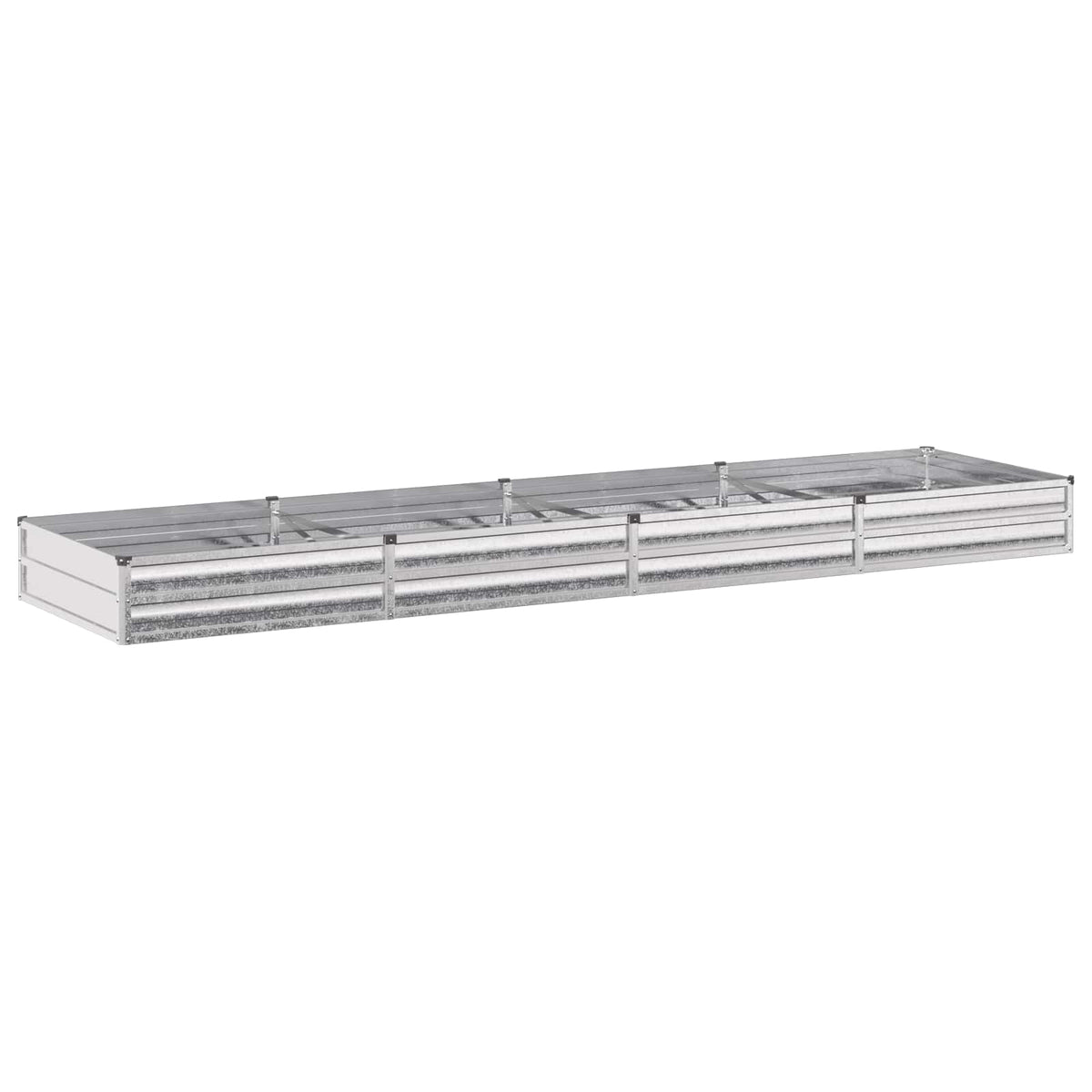 Verhoogd Tuinbed Zilverkleurig 320 x 80 x 24 cm gegalvaniseerd