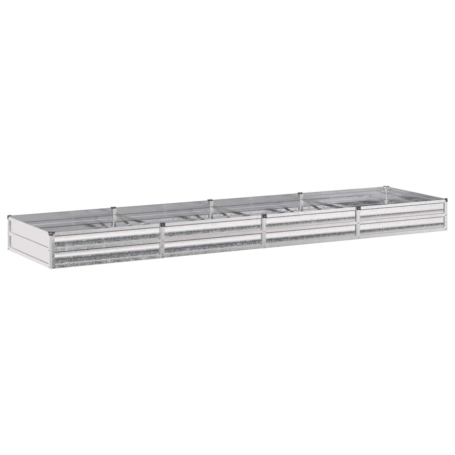 Verhoogd Tuinbed Zilverkleurig 320 x 80 x 24 cm gegalvaniseerd