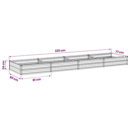 Verhoogd Tuinbed Ivoor 320 x 80 x 24 cm koudgewalst staal