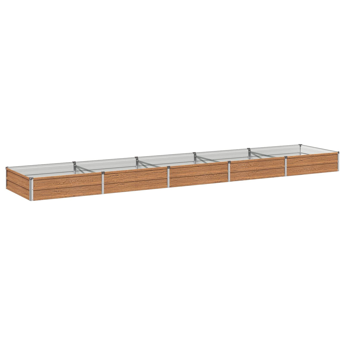 Verhoogd Tuinbed Houtbruin 400 x 80 x 24 cm koudgewalst staal