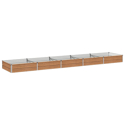 Verhoogd Tuinbed Houtbruin 400 x 80 x 24 cm koudgewalst staal