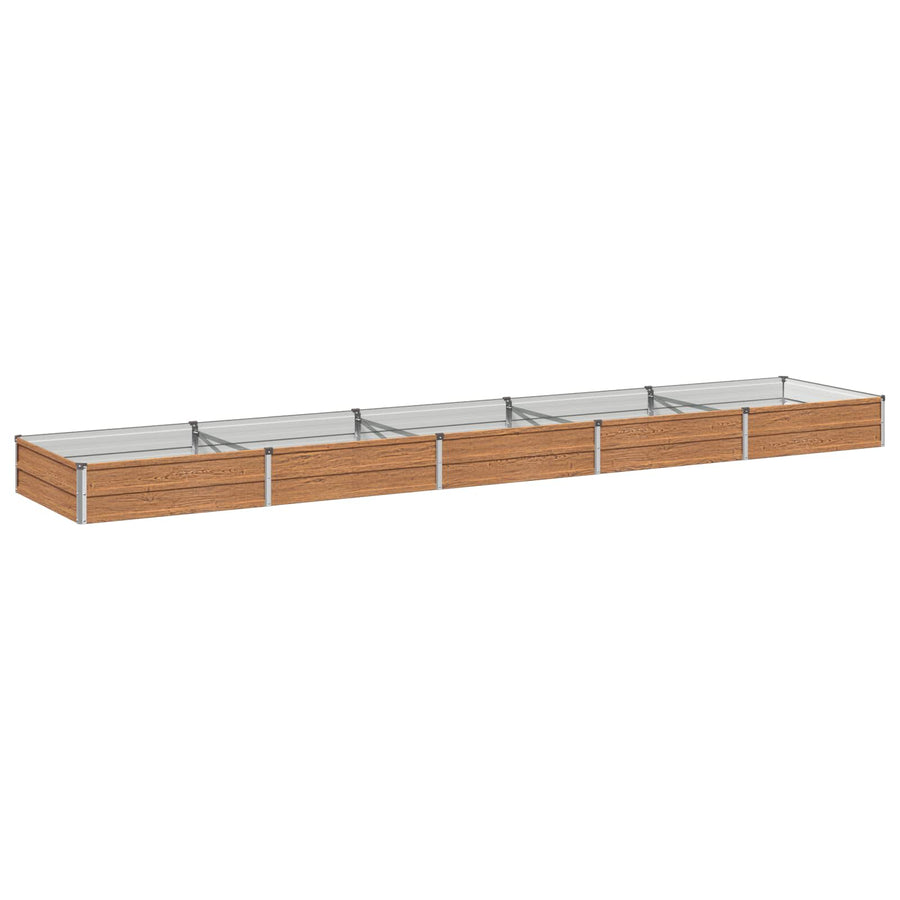 Verhoogd Tuinbed Houtbruin 400 x 80 x 24 cm koudgewalst staal