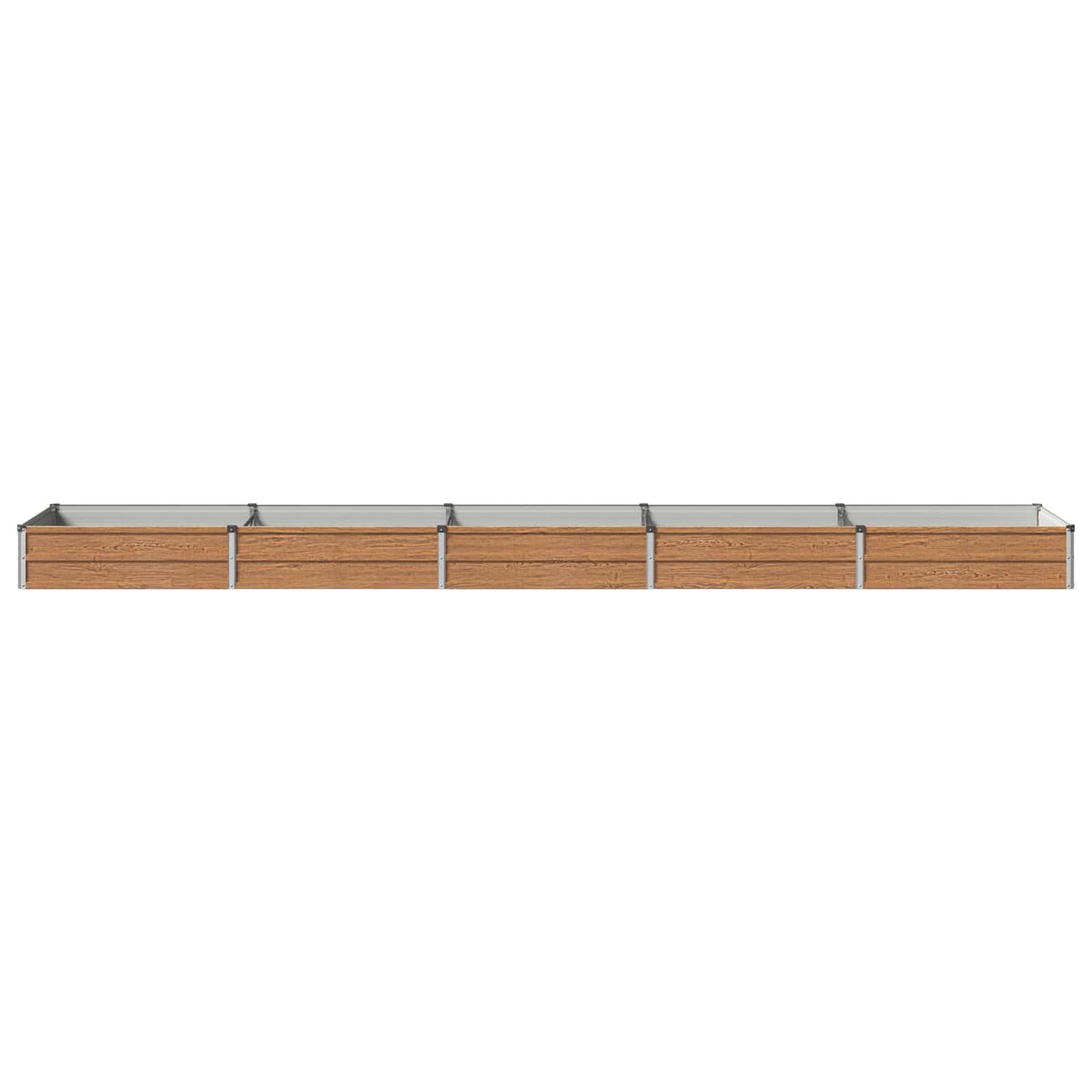 Verhoogd Tuinbed Houtbruin 400 x 80 x 24 cm koudgewalst staal