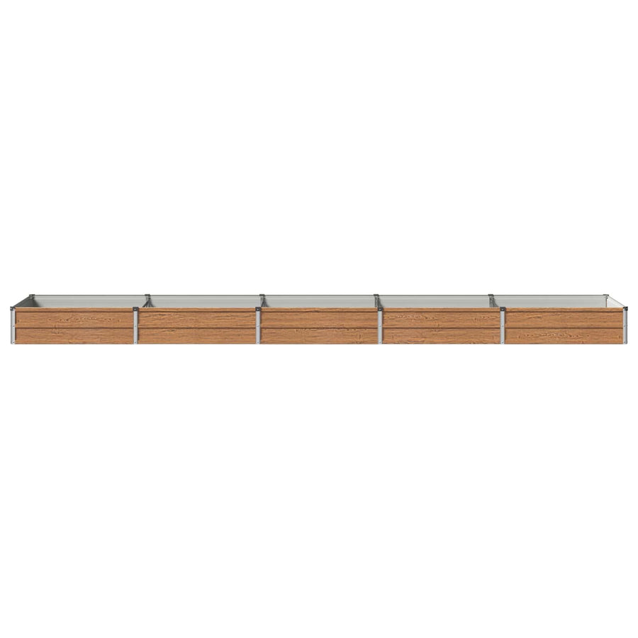 Verhoogd Tuinbed Houtbruin 400 x 80 x 24 cm koudgewalst staal