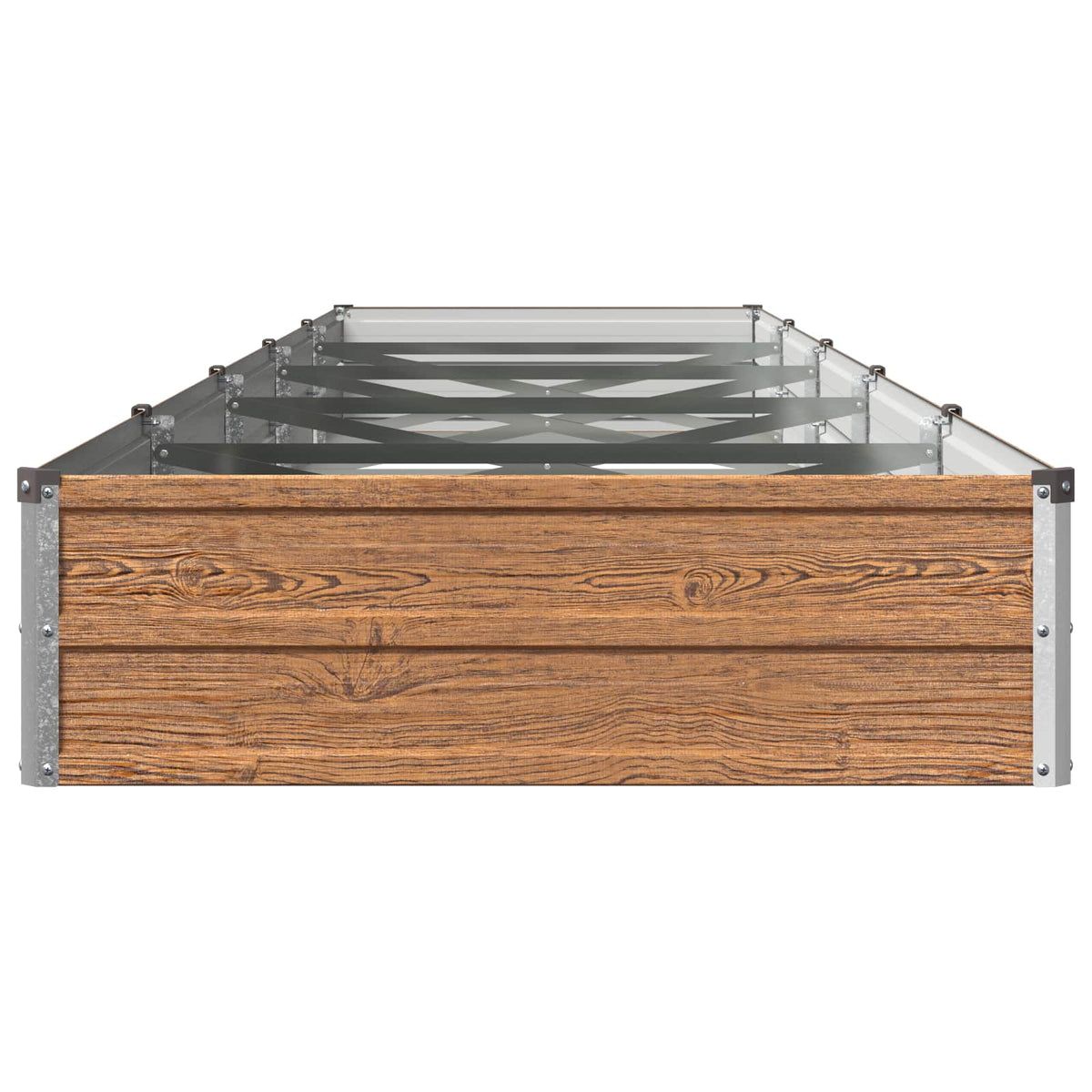 Verhoogd Tuinbed Houtbruin 400 x 80 x 24 cm koudgewalst staal